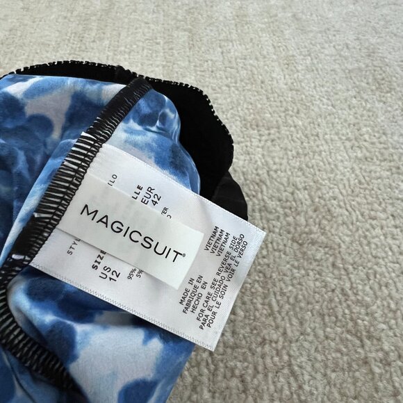 NWT Magicsuit by Miraclesuit Tankini Black Blue Swim Top 12 - Picture 2 of 9